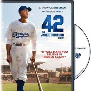 42 DVD Warner Home Video Drama Rated PG-13 Chadwick Boseman Harrison Ford